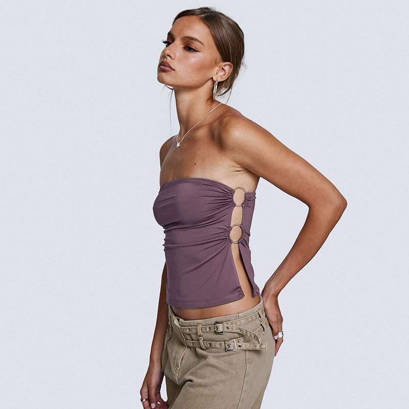 Strapless Ruched Crop Top image 2