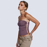 Strapless Ruched Crop Top image 2