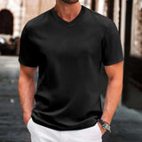 V-Neck Short-Sleeve T-Shirt - XL, Black image