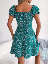 Floral Puff Sleeve A-Line Mini Dress image 4