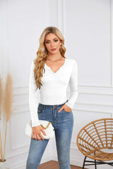 Solid Deep U Neckline Top - M, White image