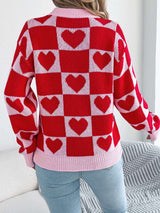 Heart Pattern Knit Sweater image 2