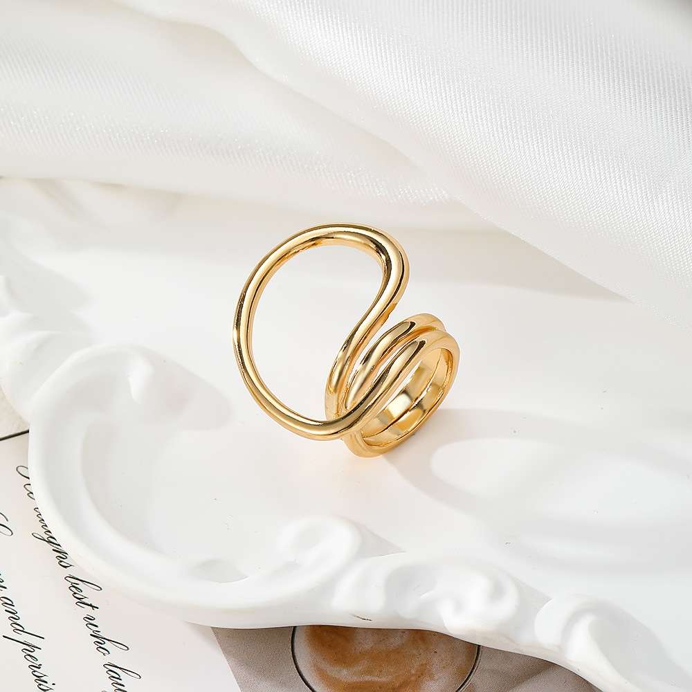 Stylish Open-Heart Chunky Rings image 2