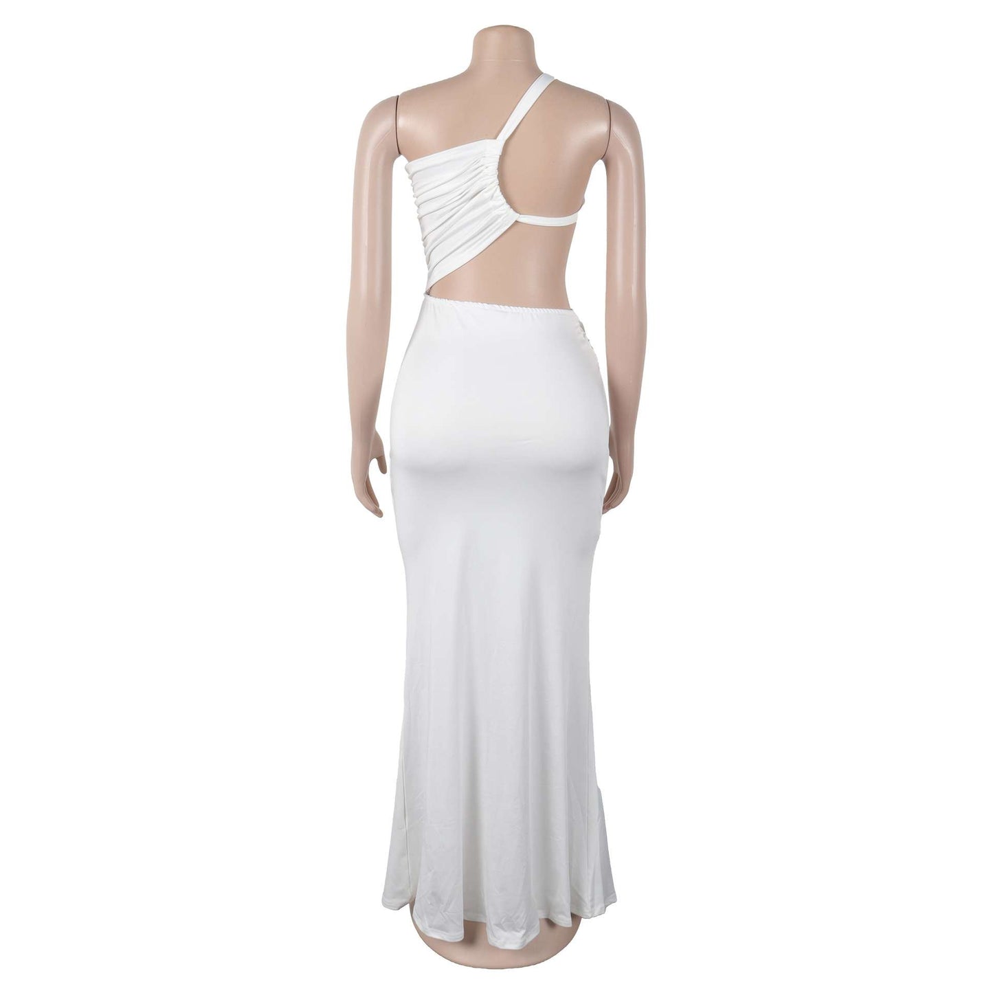 Elegant One-Shoulder White Evening Gown image 7