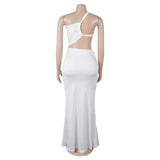 Elegant One-Shoulder White Evening Gown image 7