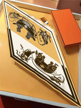 Scarf with Carriage Print in Gold and Black image 3