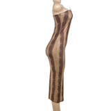 Snakeskin Strapless Bodycon Midi Dress image 4