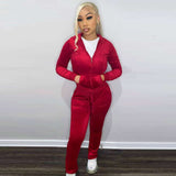 Velvet Luxe Tracksuit - M, Red image
