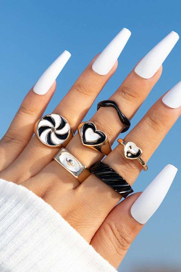 Black and White Statement Rings image 0