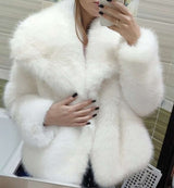 Faux Fur Coat with Oversized Collar image 1