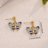 Butterfly Enamel Drop Earrings image 1