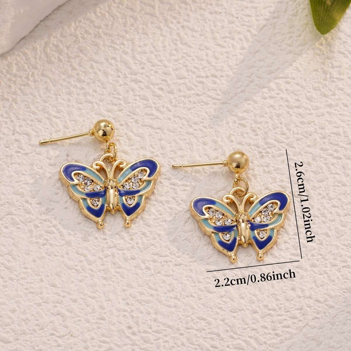 Butterfly Enamel Drop Earrings image 1