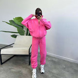 Hoodies Sweatshirt Jogger Sets - L, Rose Pink image