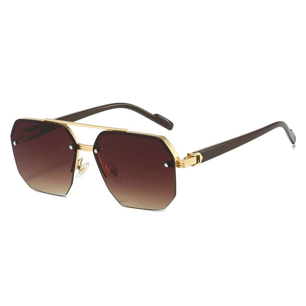 Stylish Hexagonal  Sunglasses - Free Size, Brown image