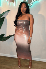 Ethereal Glow Ombre Tube Dress image 2