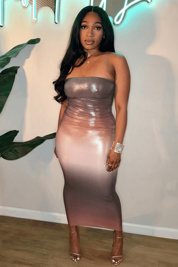 Ethereal Glow Ombre Tube Dress image 2