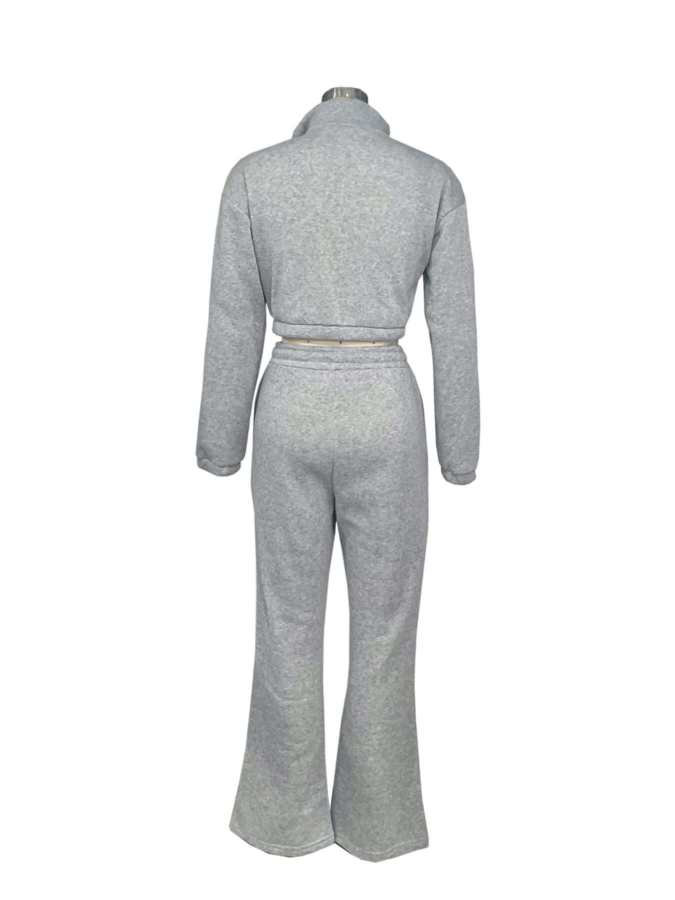 2 Pieces Crop Top Jacket Jogger Pants Set image 5