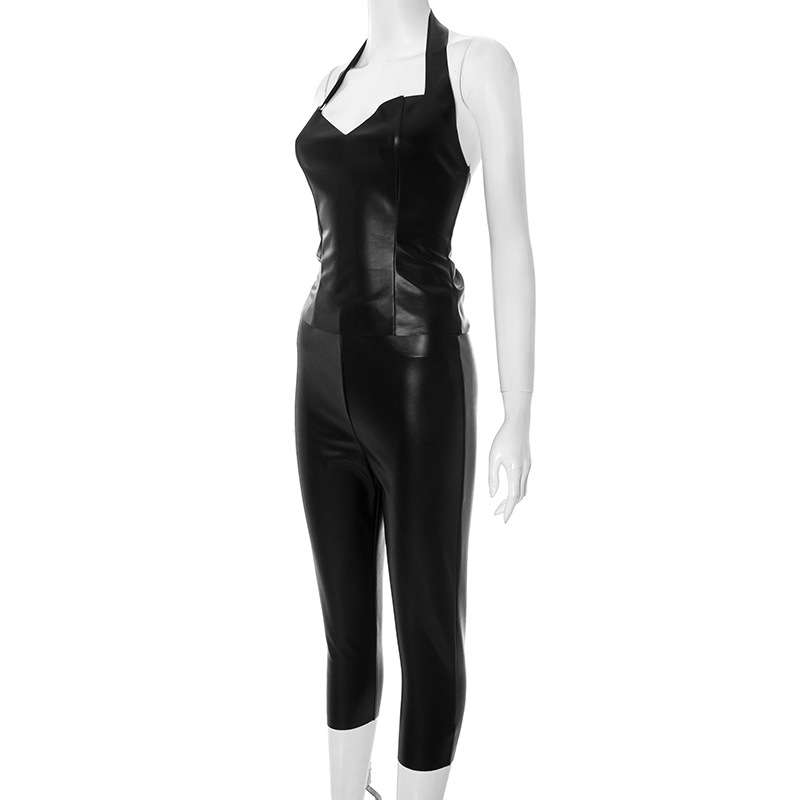 Sleek Black Fitted top & Leggings image 4