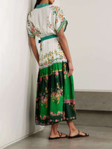 Floral-Print Belted Linen Maxi Dress image 4