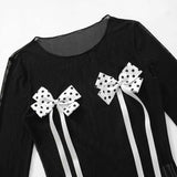 Bow Decor Long Sleeve Top And Pants Set image 4