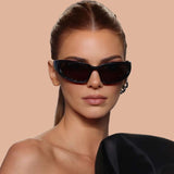 Sleek Black Wraparound Sunglasses - Free Size, Black image