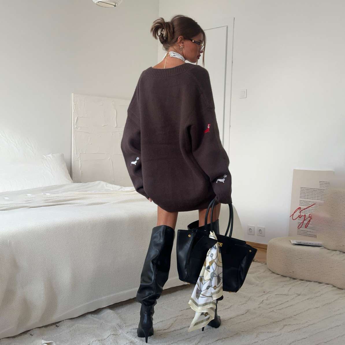 Embroidered Oversized Cardigan Jacket image 6