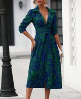 Animal Print Button-Front Maxi Dress - S, Green image