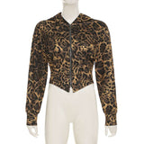 Leopard Printed Long Sleeve Zipper Hoodie image 2