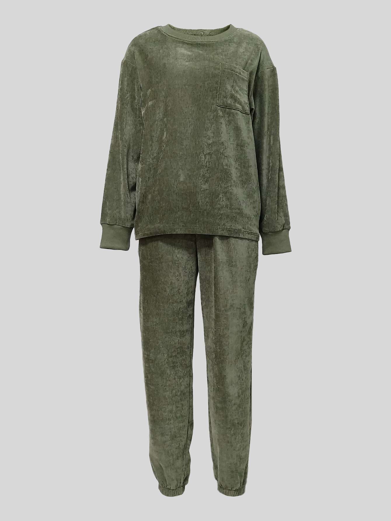 Solid Pullover Tracksuit Set image 3