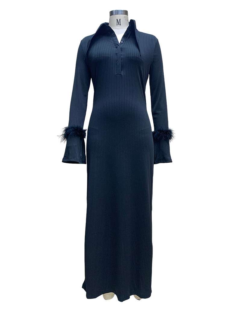 Wide Collar Maxi Sheath Dress image 4