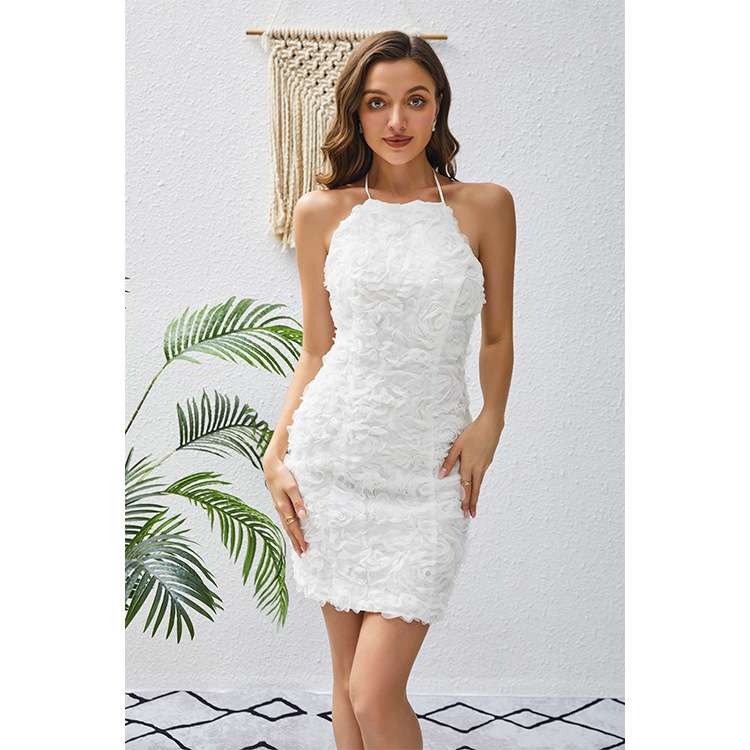 Elegant Ruffled Halter Dress image 5