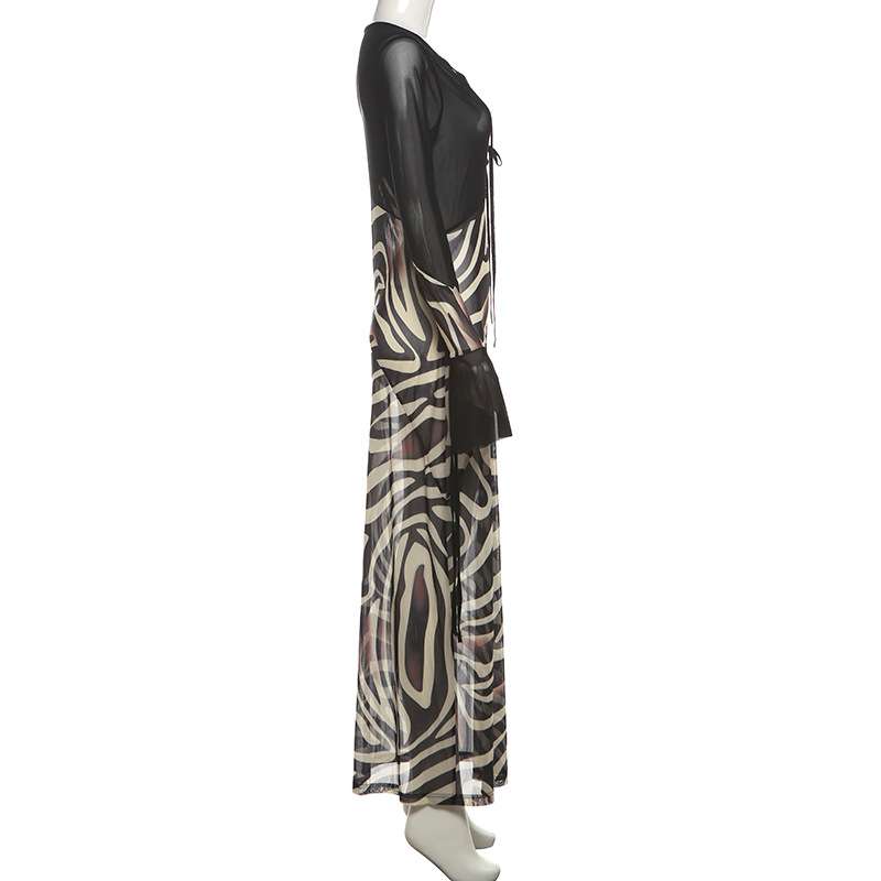 Zebra Print Maxi Dress with Plunge Neck image 6