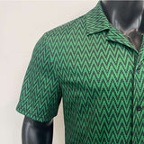 Mens Zigzag Pattern Button-Up Shirt image 2