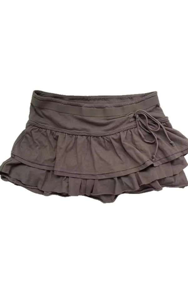 Ruffled Mini Skirt with Drawstring image 3