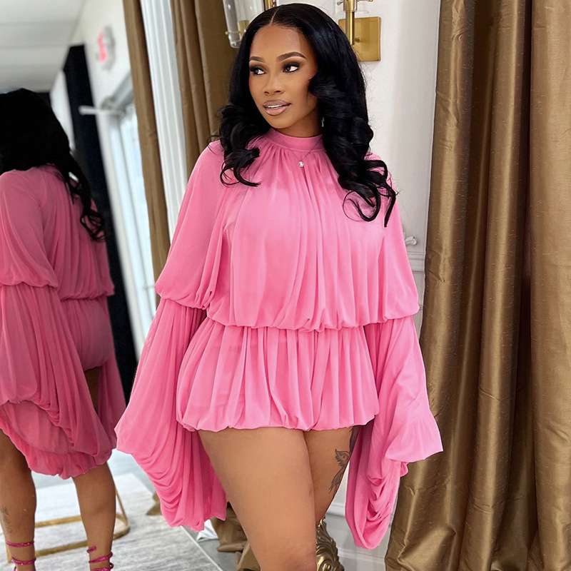 Elegant Pleated Jumpsuit  with Dramatic Sleeves image 0