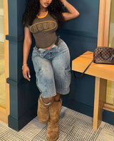 Casual Street Style Cargo Shorts - M, Blue image