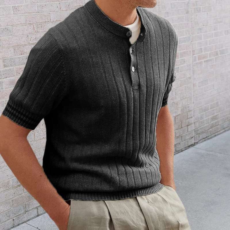 Ribbed Short-Sleeve Polo Shirt image 4