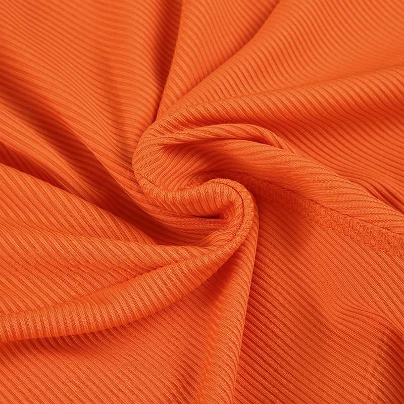 Ribbed Athletic Shorts - S, Orange image