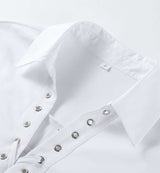 Long-Sleeve Shirt with Lace-Up Front Detail image 3