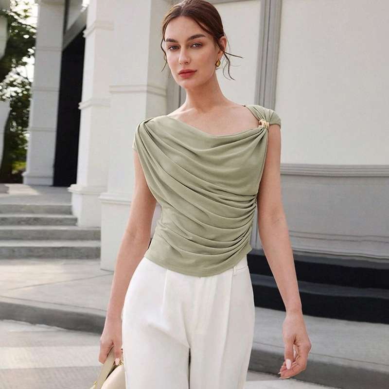 Elegant Draped Sleeveless Top image 5