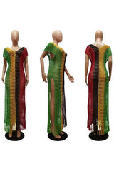 Sexy Crochet Fishnet Bikini CoverUp Oversize Maxi Dress image 7