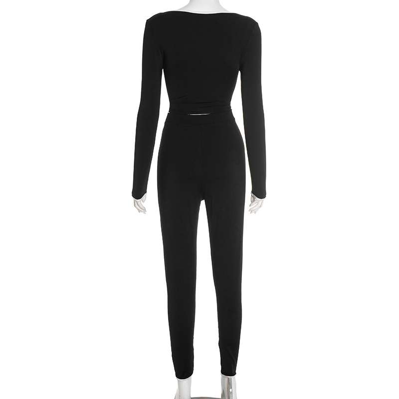 Long Sleeve Crop Top & High-Waist Pant image 4