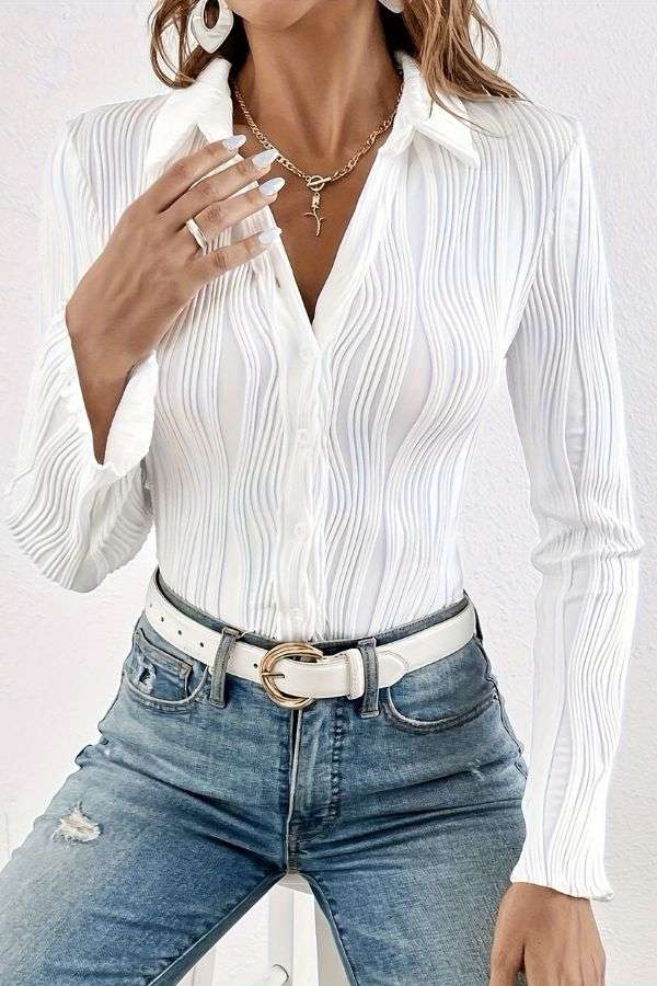 Striped Shirt Style Top image 1