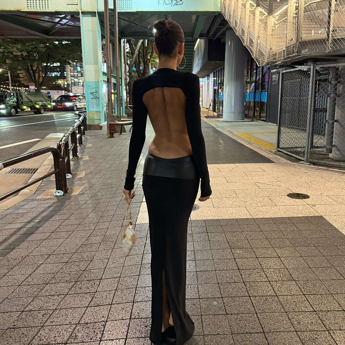 Chic Black Cut-Out Evening Gown image 2