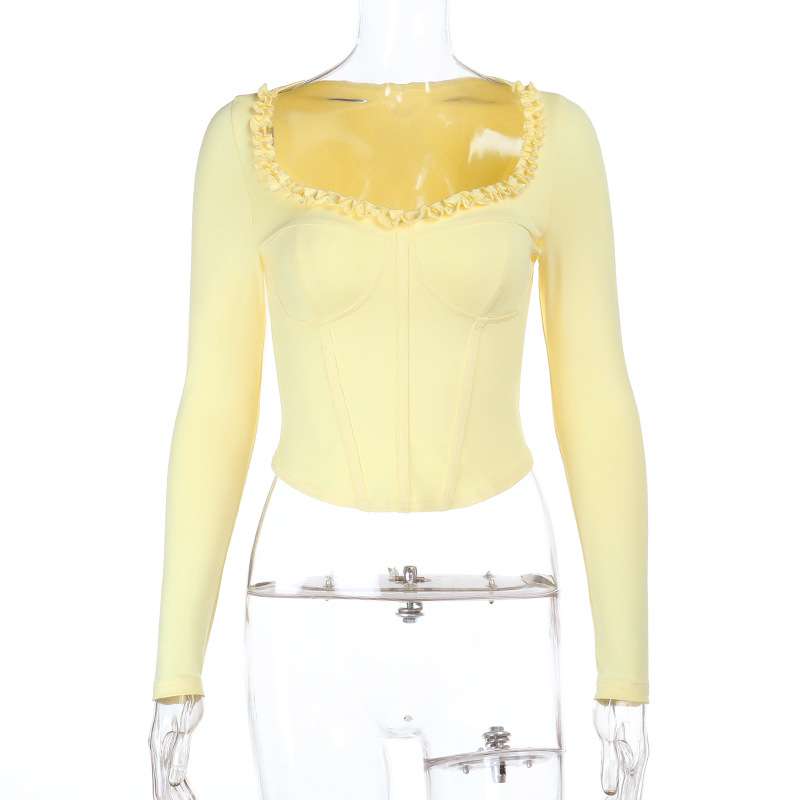 Ruffled Square Neck Corset Top image 3