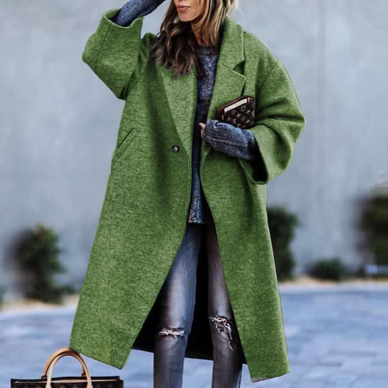Button Up Winter Mid-Long Trench Coat image 1