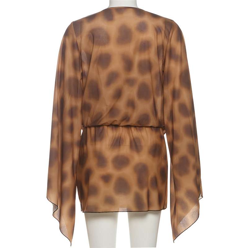 Animal Print  Dress with Deep Neckline image 4