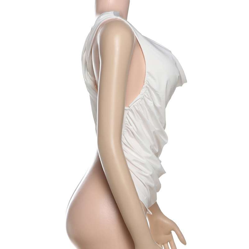 Ruched Drape Neck Sleeveless Top image 4