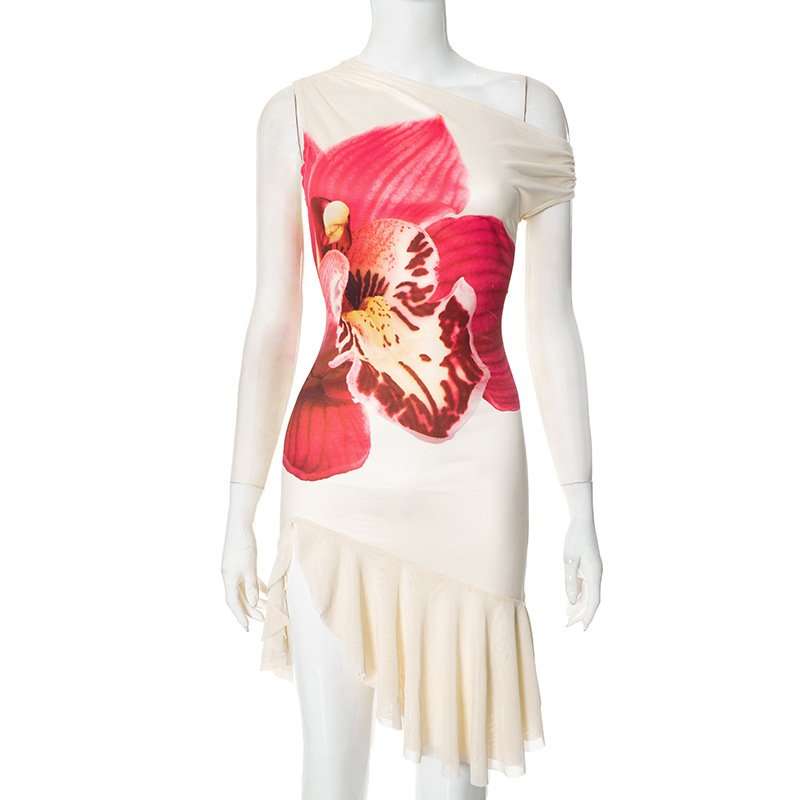 Asymmetrical One-Shoulder Floral Print Dress image 5