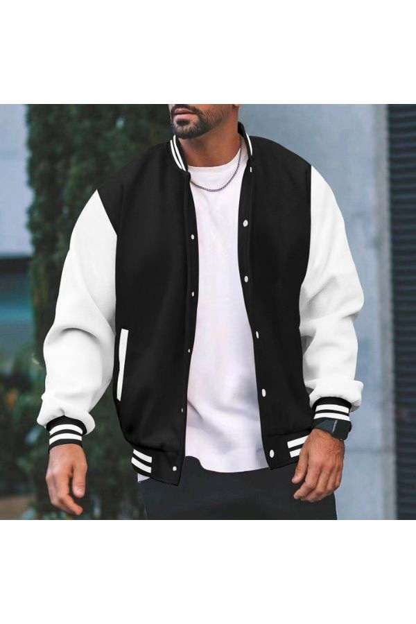 Varsity Jacket Mens Baseball Jackets - S, Black image